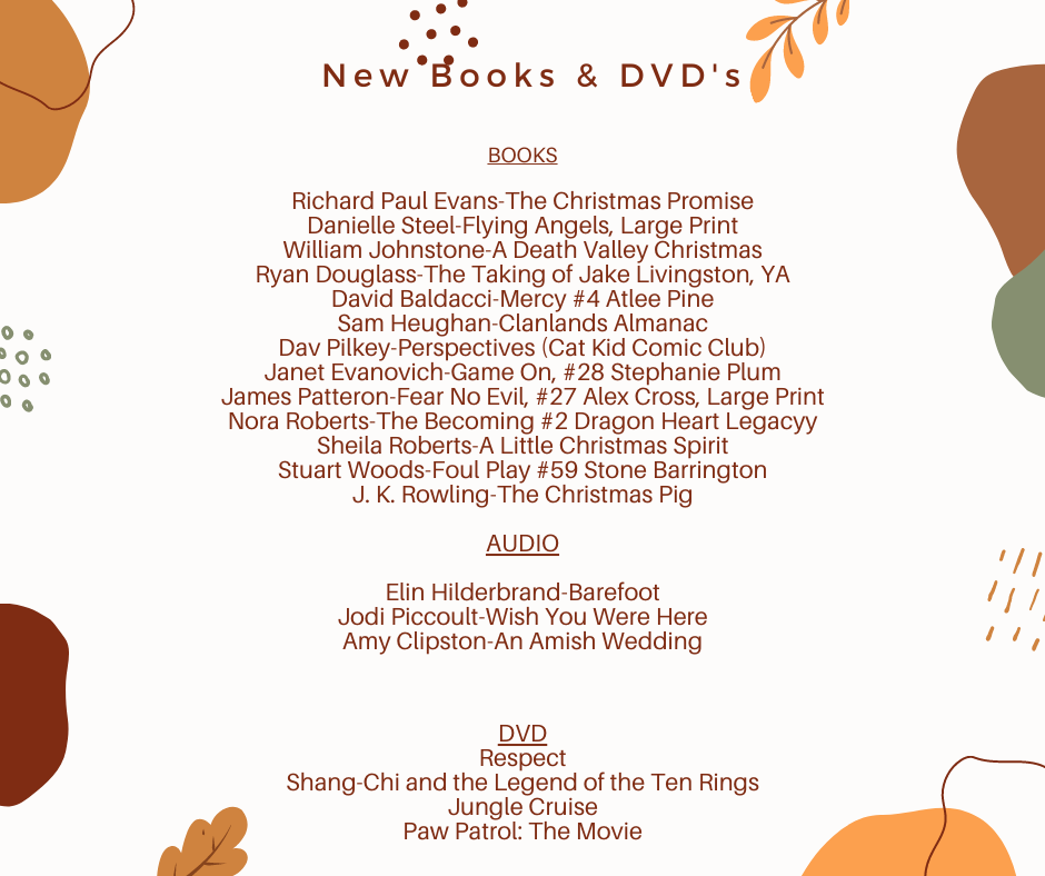 November New books and DVD's 