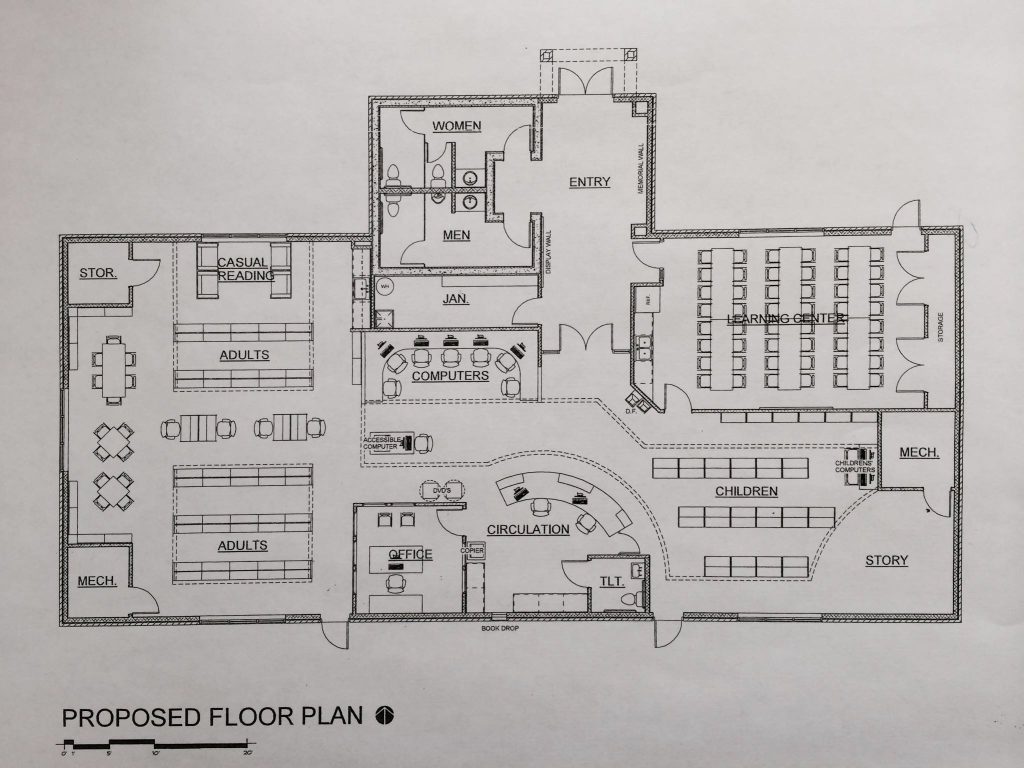Architectural Drawing of the Floor Plan of the New Library
