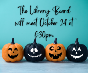 Board meeting October 24 at 6:30